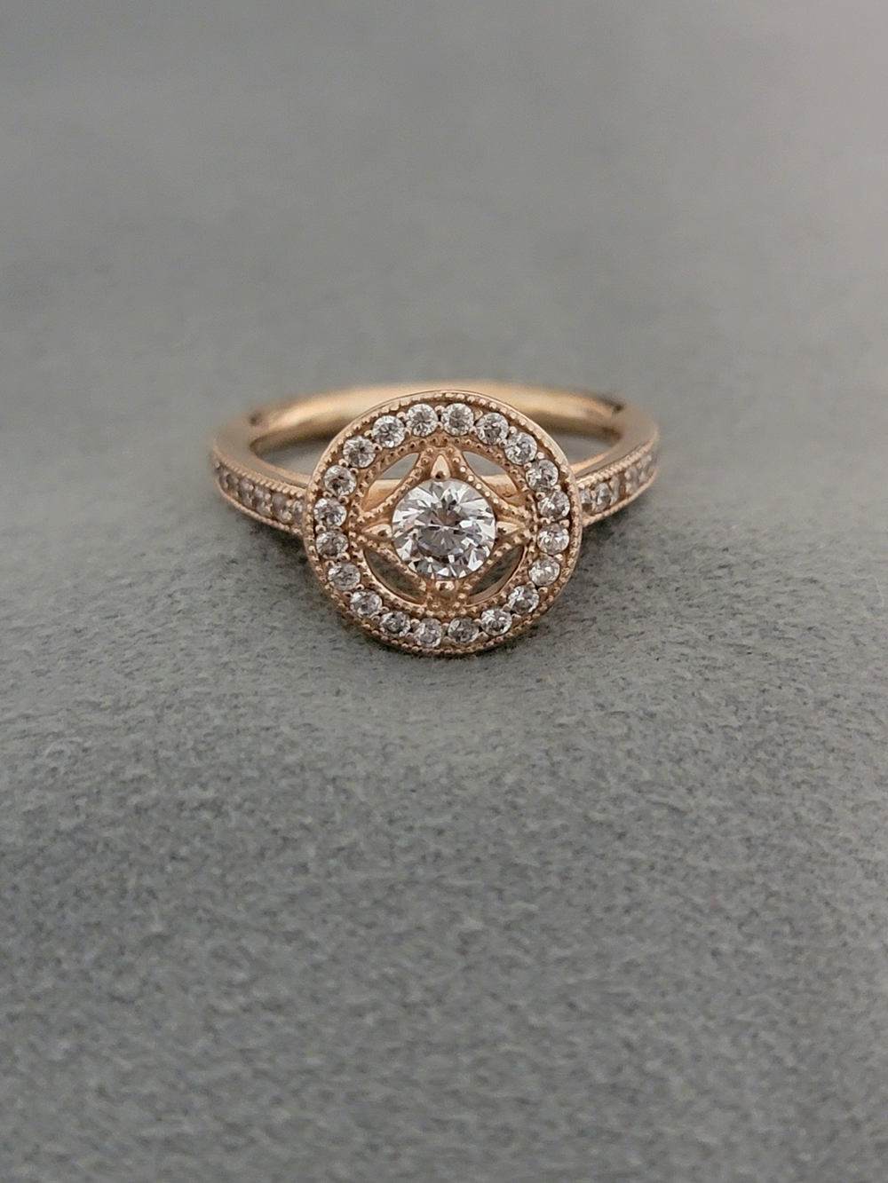 Pandora Rose Gold Plated Vintage Allure CZ Ring Size 5